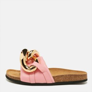 J.w.anderson Chain Link Size 41 Pink Leather Flat Slides